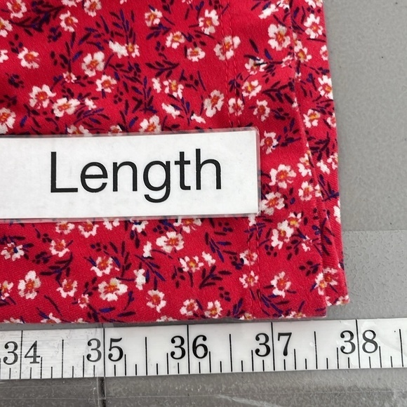 Old Navy Dress Women's L Large Red Floral Sleeveless Square Neck A-Line Midi - Picture 16 of 16